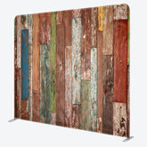 Aperturee - Aperturee Retro Color Wooden Wall Photo Square Tension Backdrop